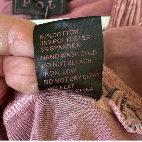 POL Burgundy Asymmetrical Cap Sleeve Blouse W/Fringe Embellishments & Side Slit - Picture 7 of 7